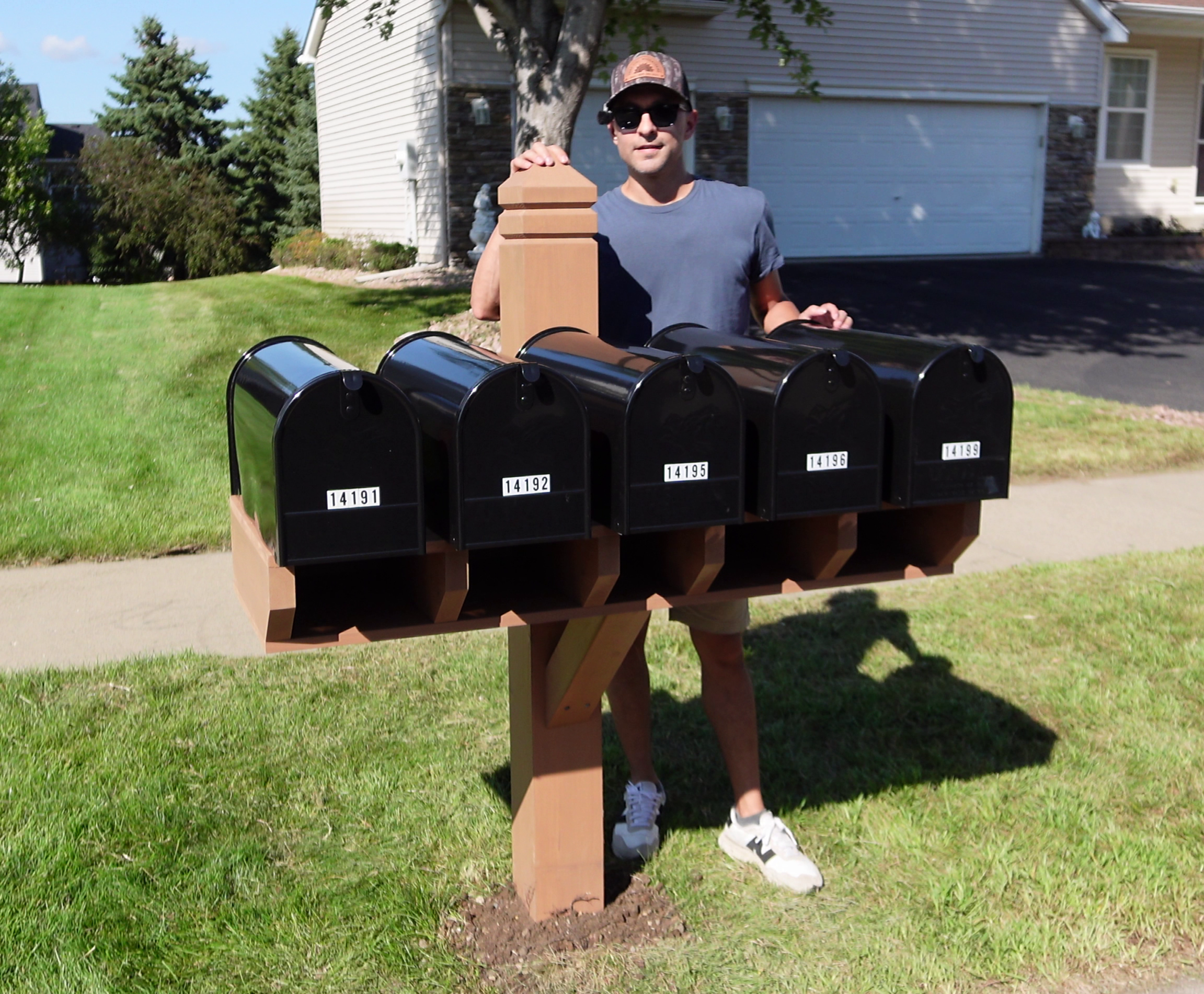Dakota Curb Appeal craftsman building a custom cedar mailbox post