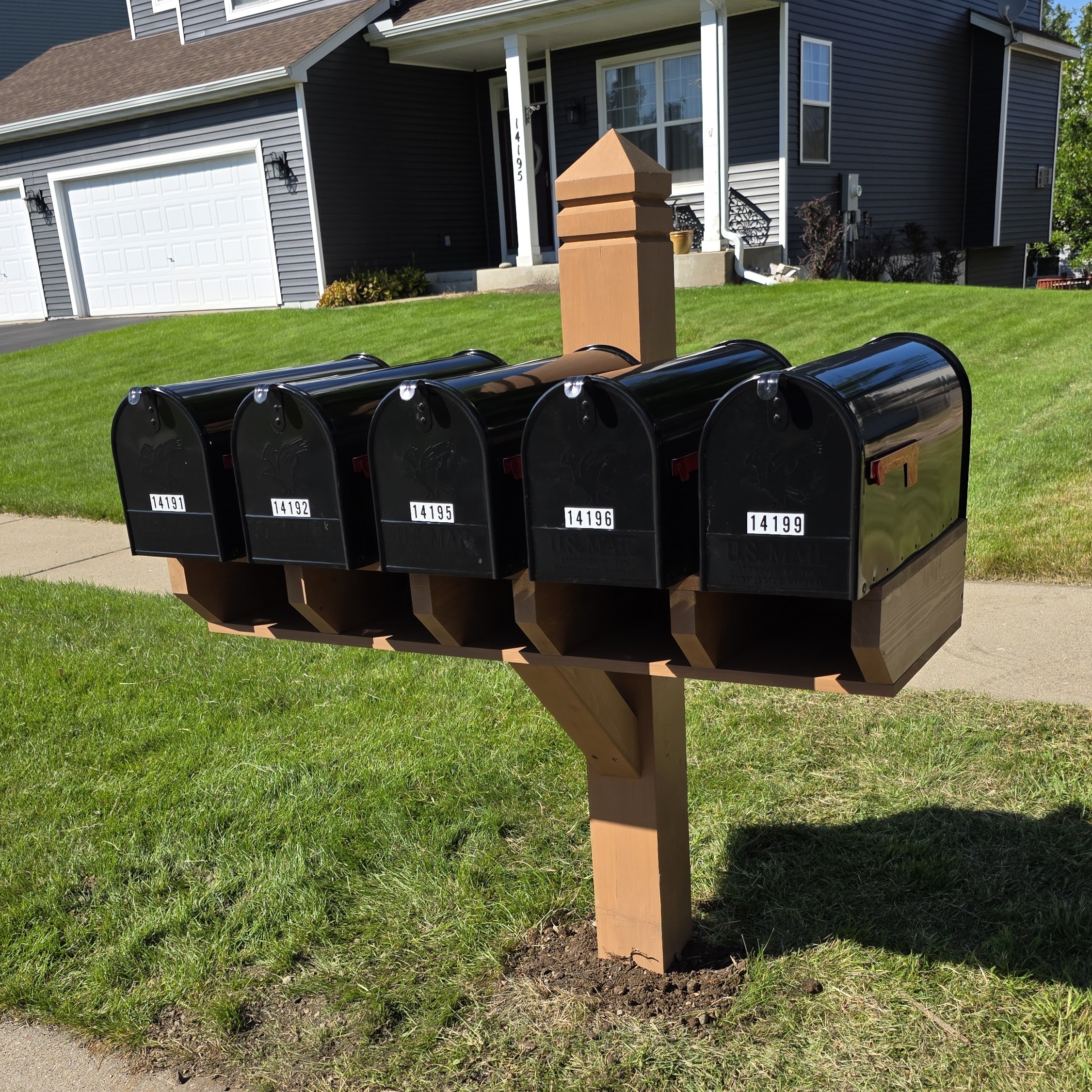 Custom cedar mailbox post by Dakota Curb Appeal - Premium mailbox installation in Rosemount Minnesota
